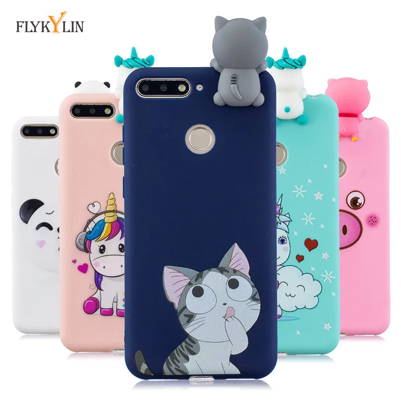 

Silicone Case sFor Huawei Honor 7A Pro Cover For Fundas Huawei Y6 Prime 2018 3D Doll Toys Candy Soft TPU Phone Cases Women Etui