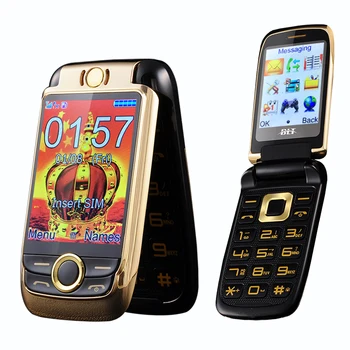 BLT V998 フリップデュアルタッチスクリーンダブル 2 画面シニア携帯電話の振動金属ボディデュアル SIM マジックボイス携帯電話 P077