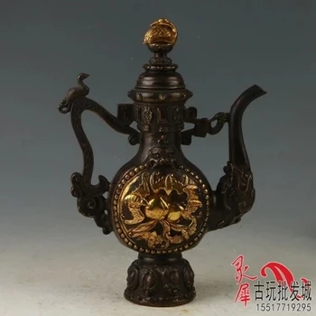 

Antique Brass Xiantao birthday wine pot home decoration