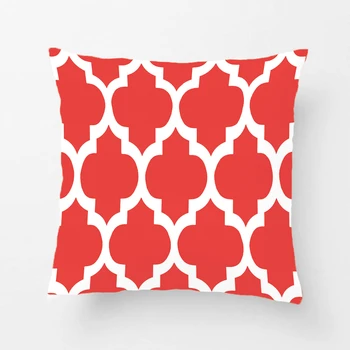 

Coral Red White Moroccan Quatrefoil Pattern Throw Pillow Decorative Cushion Cover Pillow Case Customize Gift By Lvsure For Sofa