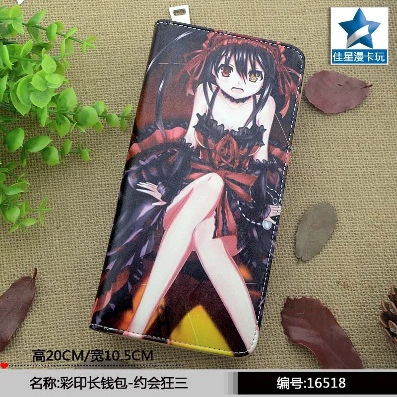 

2016 Hot Selling Anime Date A Live Colorful Long PU Wallet/Cell Phone Purse Printed with Tokisaki Kurumi