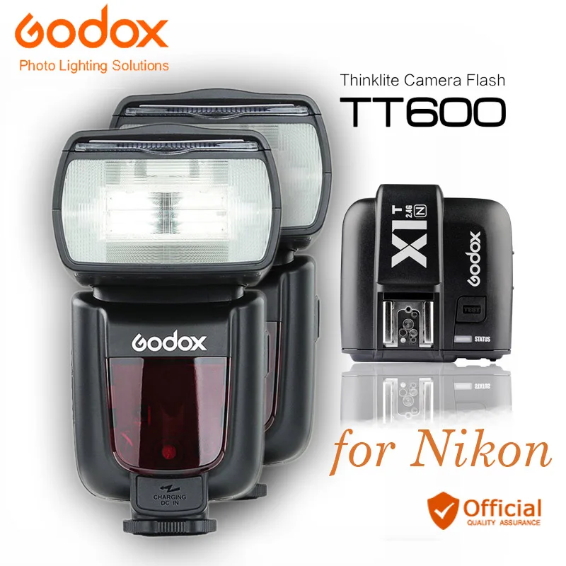 

2pcs Godox TT600 2.4G Wireless GN60 Master/Slave Camera Flash Speedlite + Transmitter for Nikon D5500 D3400 D810 D750 D500 D5