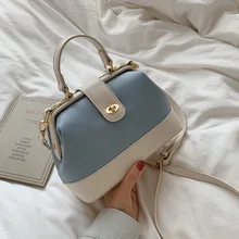 Летняя Маленькая женская сумка Новая модная женская сумка через плечо модная переносная сумка из искусственной кожи контрастного цвета