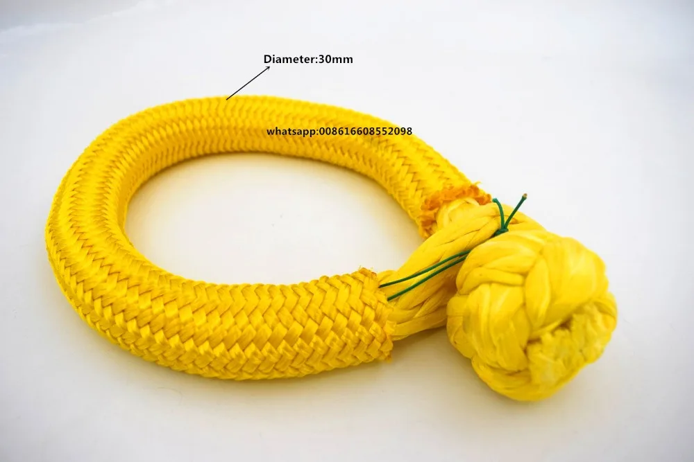 

Big Size 14mm*150mm Yellow ATV Winch Shackle for Offroad, UHMWPE Shackle for Sailboat,Soft Shackles