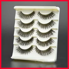 2017 New Thick Cross False Eyelashes 1 Box 5 Pairs High-quality Natural Makeup Tool Natural Fiber Fake Eyelashes