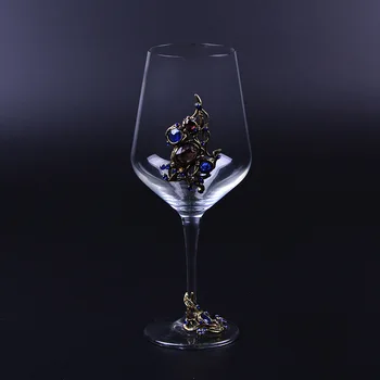 

Design Creative wedding birthday gifts Elegant luxury enamel crystal red wine glass goblet cup cocktail Handmade crafts arts mug