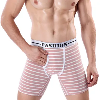 

New Mens Underwear Boxers U Pouch Long Men Boxer Homme Stripe Panties Calzoncillos Men's Underpants Hombre Boxershorts Men Short