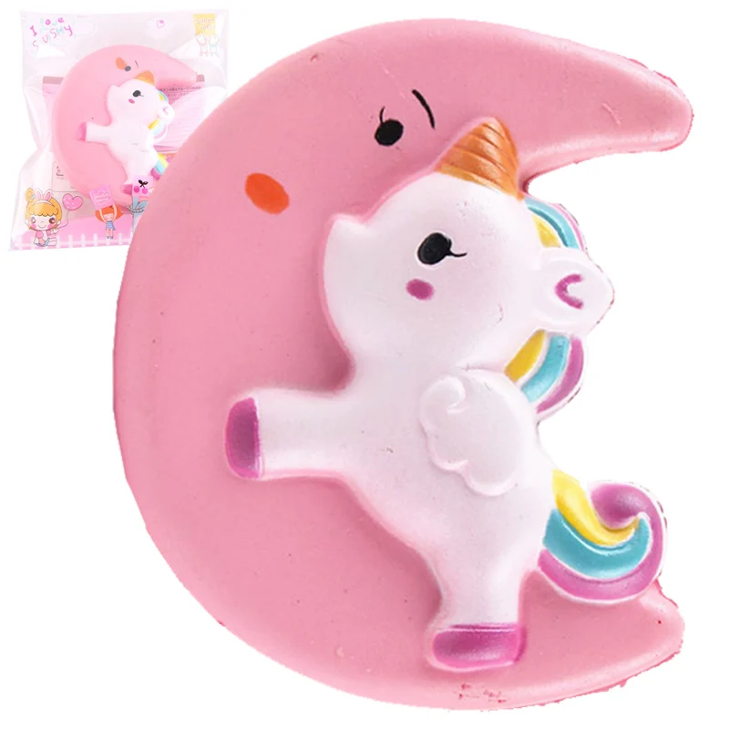 Anitstress Squishy Moon Unicorn мультяшная игрушка Kawaii лошадь Squeeze медленный рост снимает стресс тревога детские игрушки для девочек