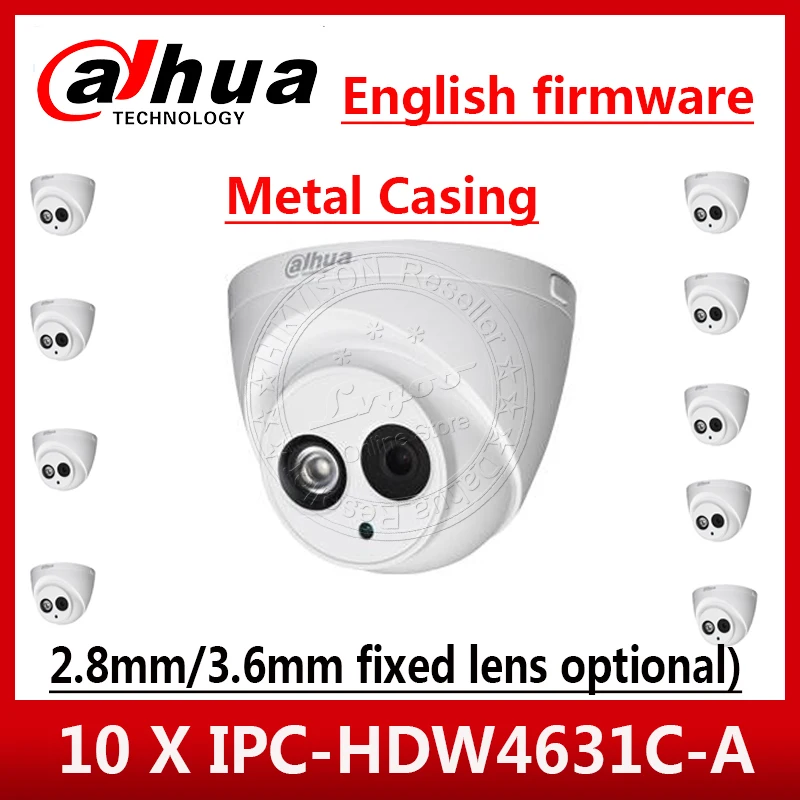 

Express Ship 10PCS/Lot DaHua IPC-HDW4631C-A 6MP IP POE Metal Network Camera Built-in Micro Replace IPC-HDW4433C-A with logo