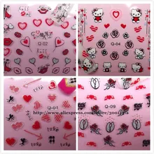 Наклейки для дизайна ногтей на День святого Валентина, накладные ногти на праздники, обертывания, 500 упаковок/партия, EMS/DHL