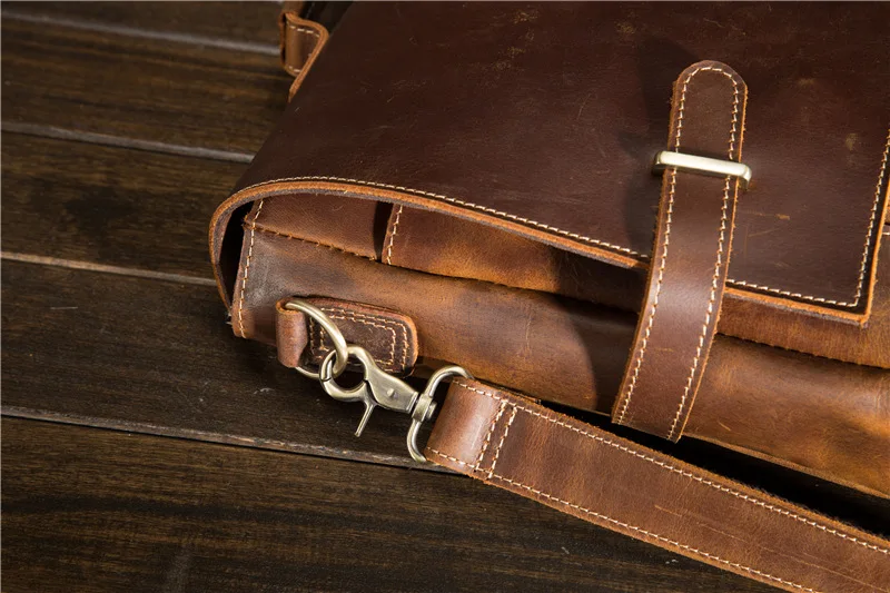 Мужская сумка-портфель винтажная простая деловая мужская сумка через плечо сумка-мессенджер для ноутбука Ipad Сумки из натуральной кожи Crazy