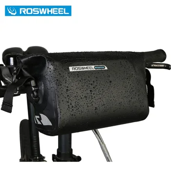 

ROSWHEEL DRY 3L Cycling Bicycle Handlebar Front Basket PVC Full Waterproof Bags L27*W9*H21.5cm 100% Full Waterproof Bags