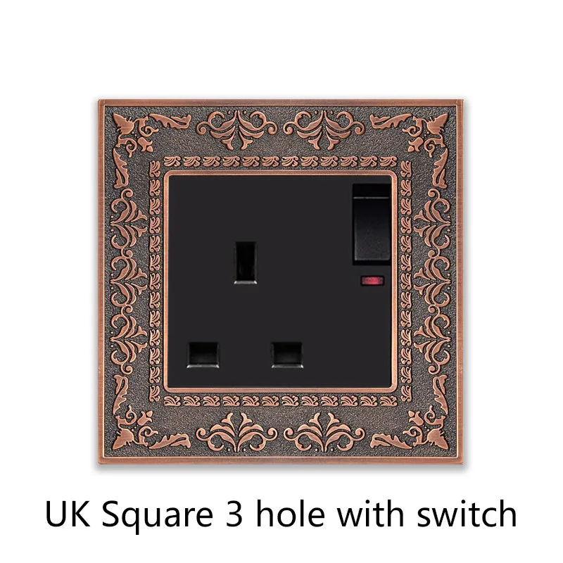 UK Square 3 hole with switch