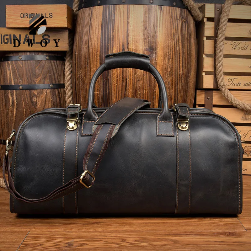 Мужская сумка мессенджер из натуральной воловьей кожи|bolsa de viagem|leather travel bagduffle bag |