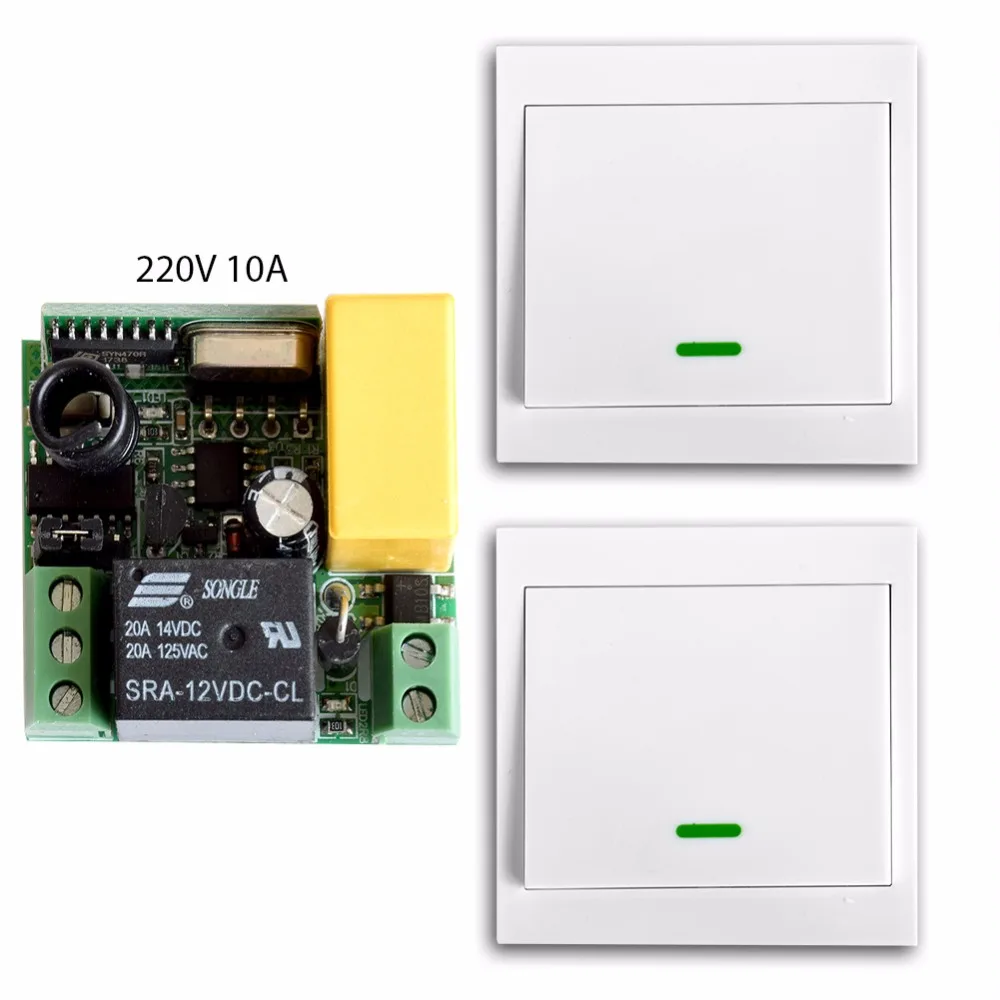 

SMARSECUR Smart Home 10A 220V 1CH RF Remote Control Switch System For LED Lamp Light Strips,Receiver +86 Wall Transmitter