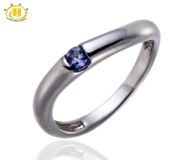 hutang natural gemstone iolite solid 925 sterling silver ring tail size 3 5 rings