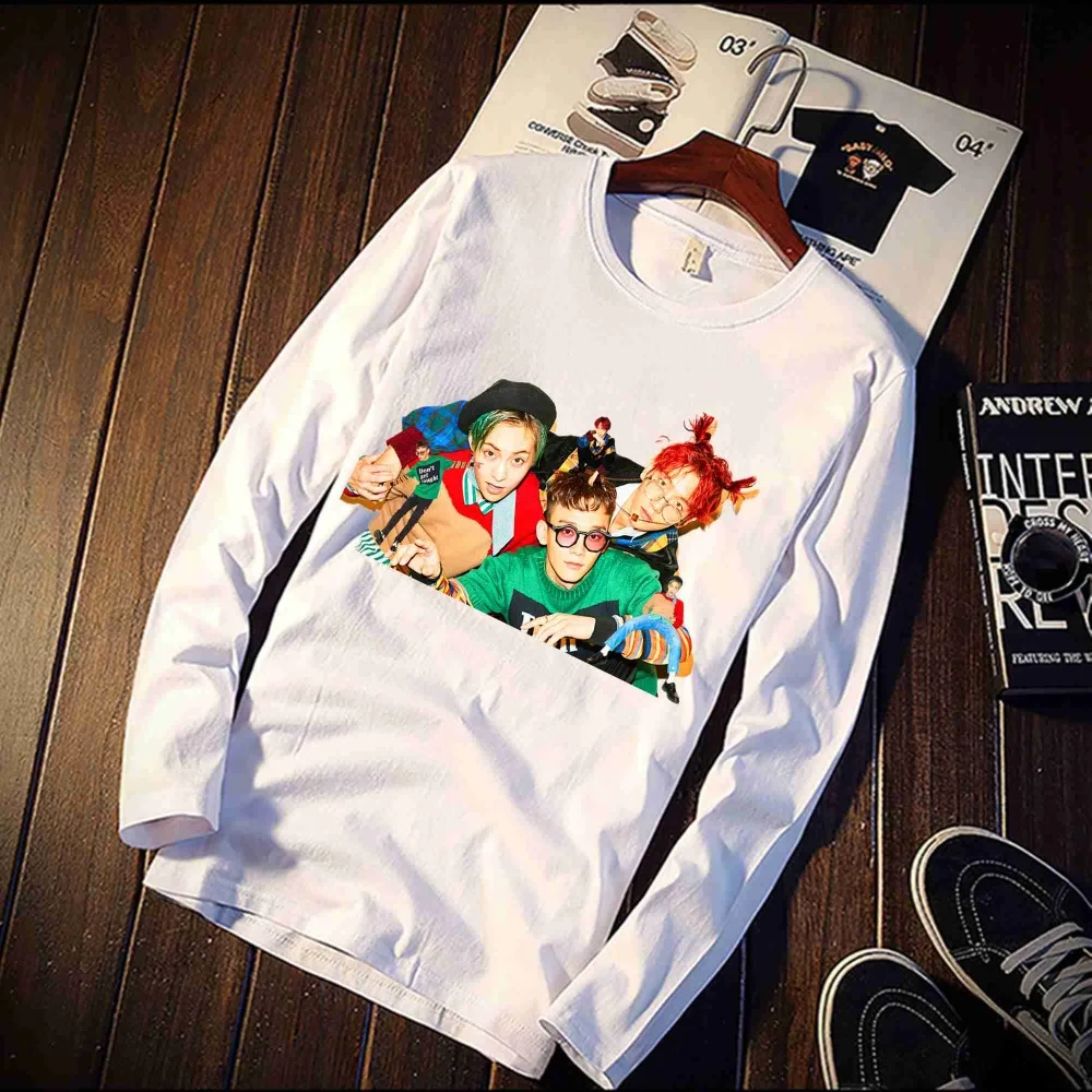 

Skipoem EXO Kpop Logo Figures Design Funny Tshirt Custom Cotton O Neck Top Tees Plus Size Long Sleeve Brand Unisex Shirts