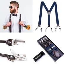 DiBanGu 3,5 см подтяжки мужские кожаные подтяжки Регулируемые 6 зажимов подтяжки коммерческий западный стиль 12 стилей s с подарочной коробкой