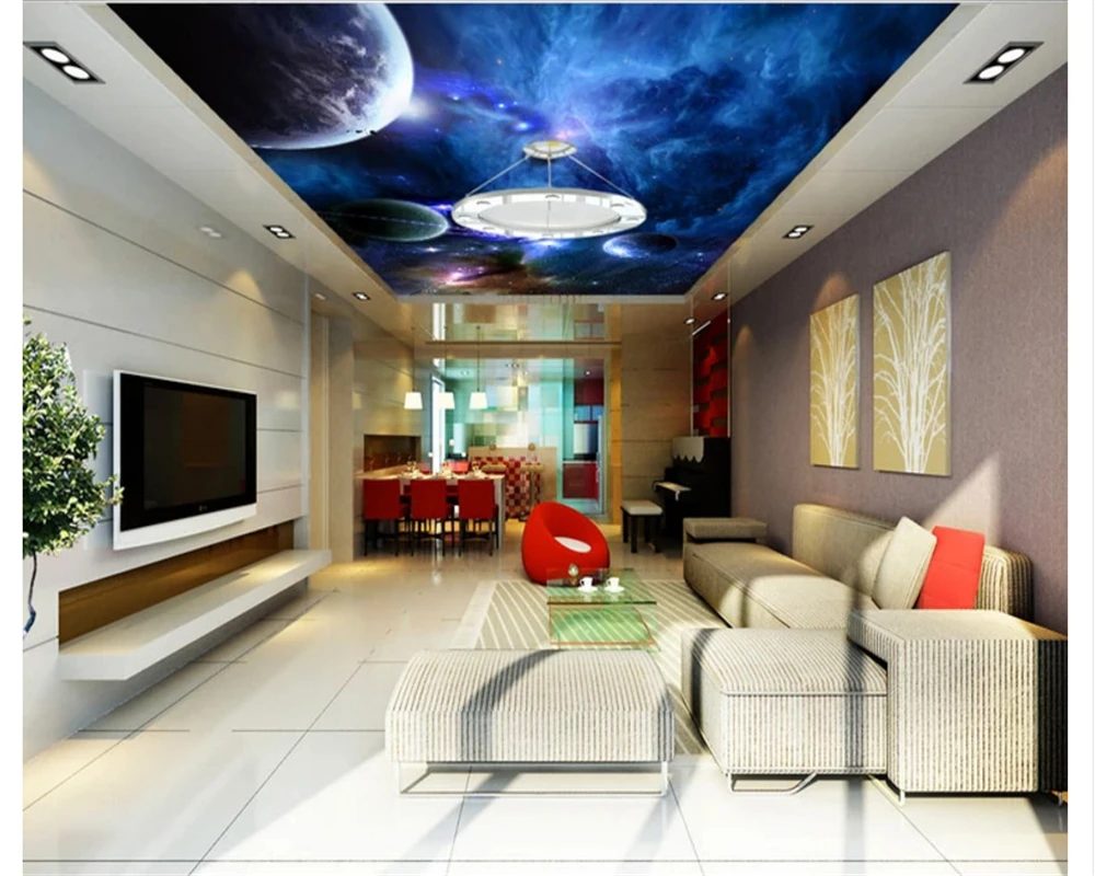 beibehang Classic papel de parede 3d wallpaper stereoscopic star sky star ceiling wall painting wall paper ceiling painting