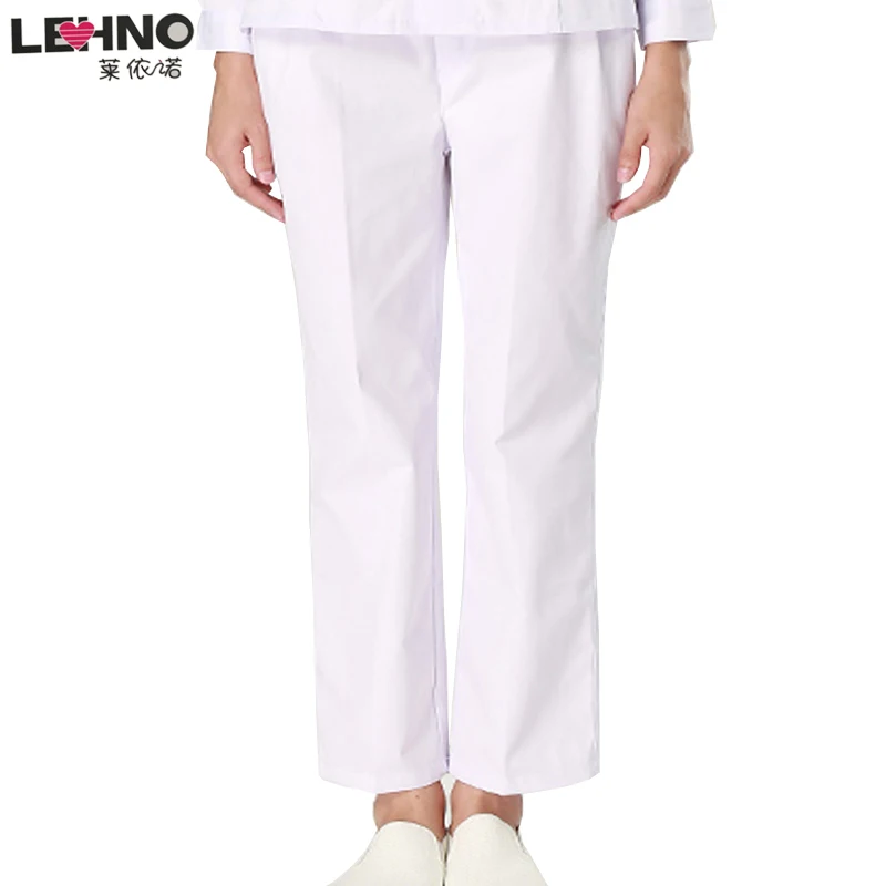 

Brands LEHNO Women Nurse Pants White Elastic Waist Work Pants Thick Female Scrub Trousers Loose Pants white,pink,blue