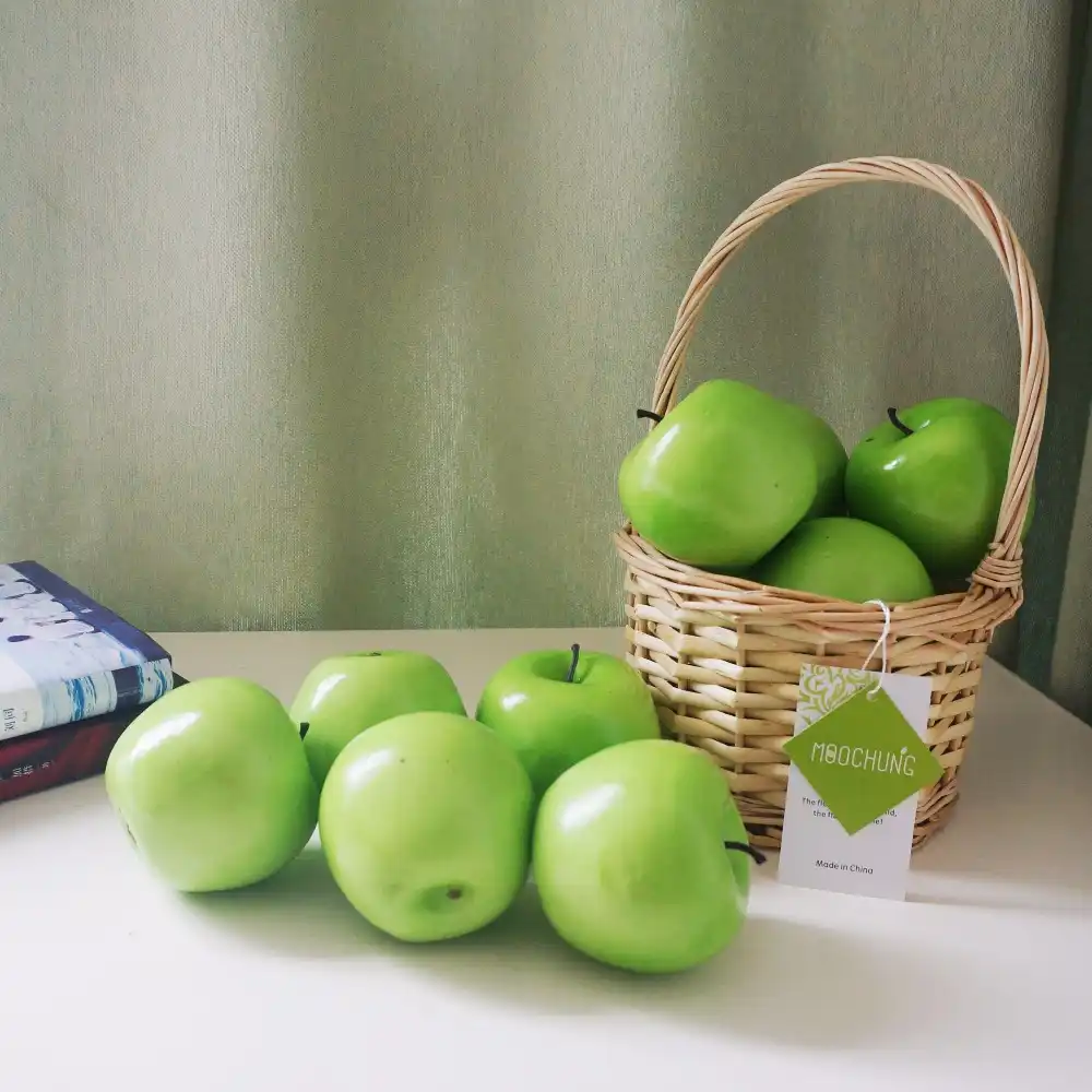 Moochung Fake Green Apples Artificial Plastic Apple Kitchen