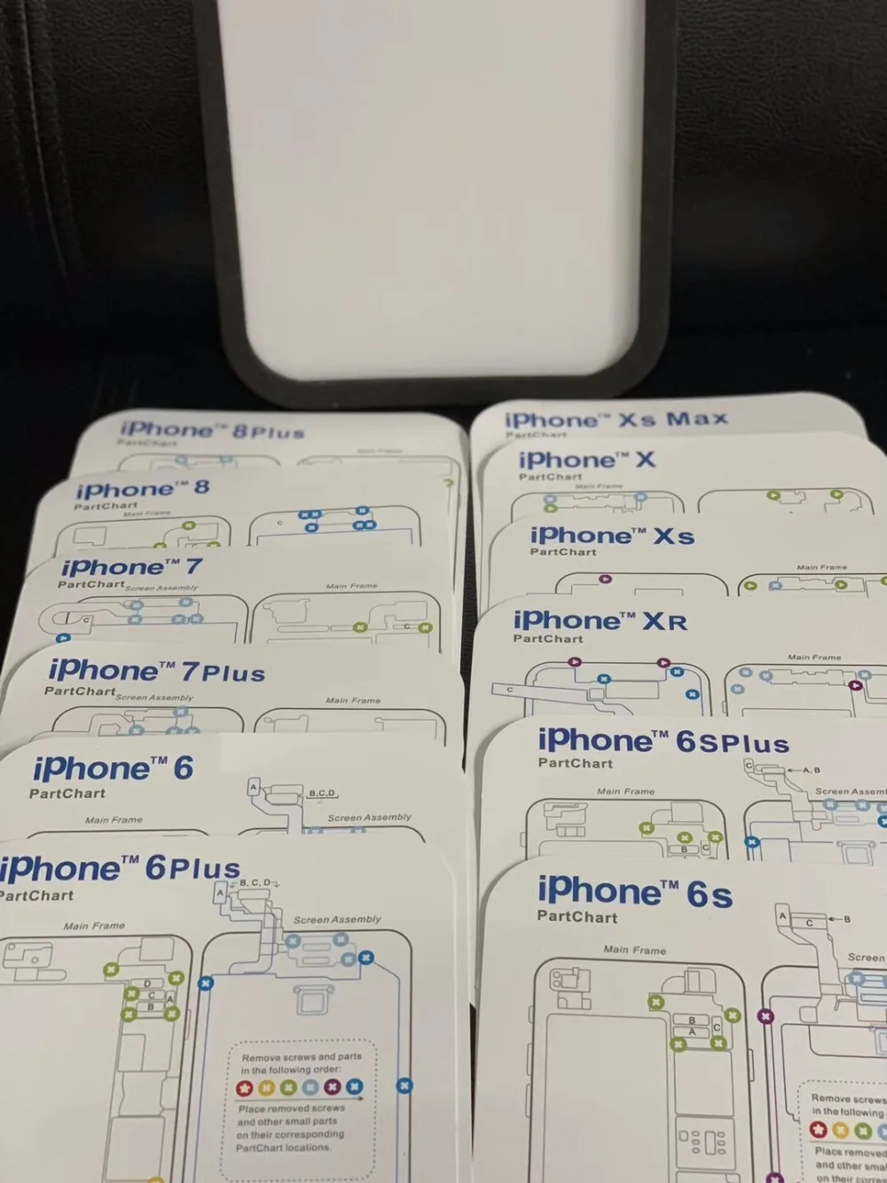 12 шт. Профессиональный направляющий коврик для iPhone XsMax XR XS X 8P 8 7P 6 6s 6p 6s p Магнитный винт Хранитель диаграмма коврик для ремонта телефона инструменты