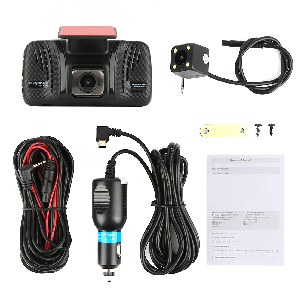 

2018 New Arrival Dash Camera 1080P HD4.0" LCD Display Ultra Wide Angle Front Rear Camera Dual Auto Video Recorder Cam