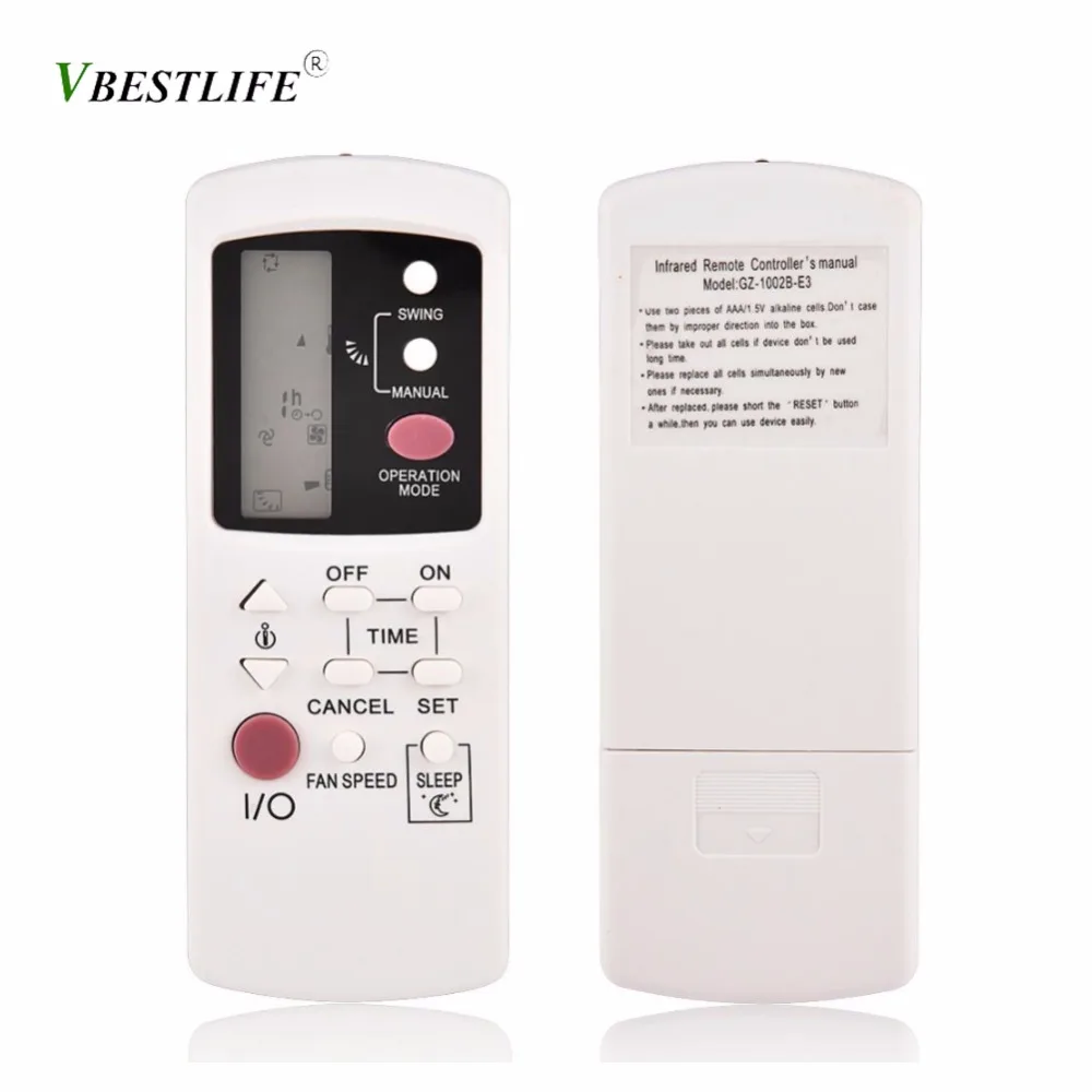 

VBESTLIFE Air Conditioner Universal IR Remote Control for Galanz GZ-1002A-E3 GZ-1002B-E1 GZ-1002B-E3 GZ01-BEJ0-000 ABS White