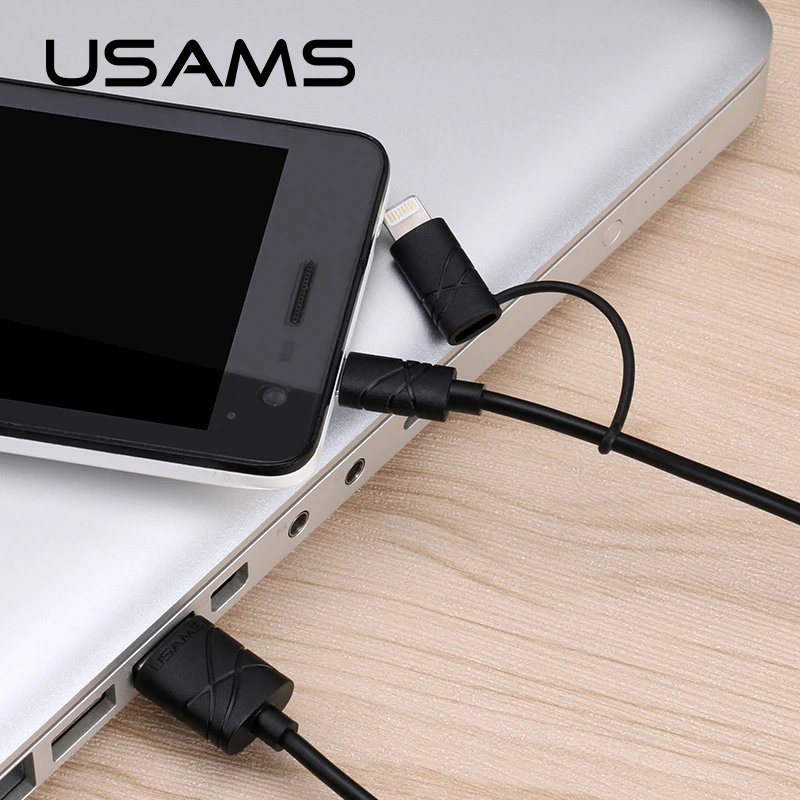 Usams مايكرو usb كيبل 1 متر 2a أسرع شحن الهاتف المحمول كابل للآيفون 6 7 7 زائد كابل
