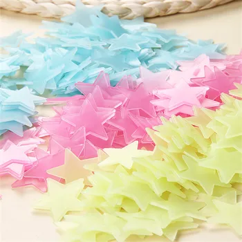 

100Pcs Stars Luminous Wall Stickers Home Glow In The Dark Stars For Kids Fluorescent Stickers Decoration