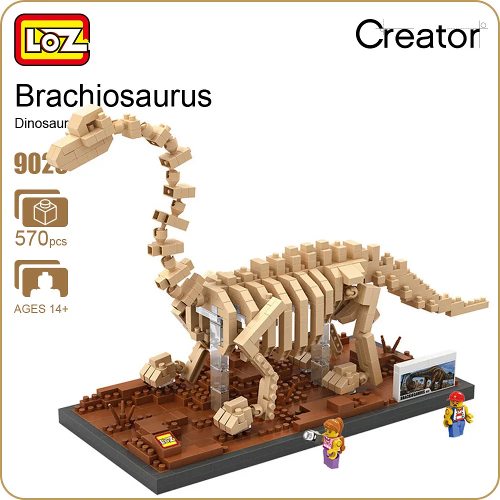 

LOZ Diamond Blocks Brachiosaurus Skeleton Fossil Dinosaur Model Animal Figures Micro Blocks Educational Toys for Children 9028