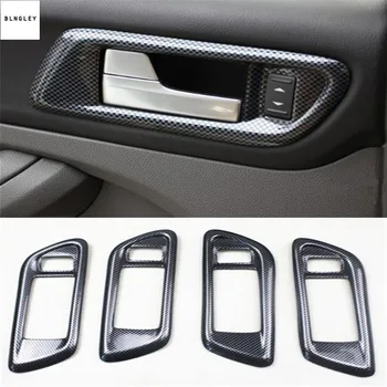 

4pcs/lot ABS carbon fiber grain Interior door shake handshandle decoration cover for 2007-2011 FORD FOCUS 2 MK2