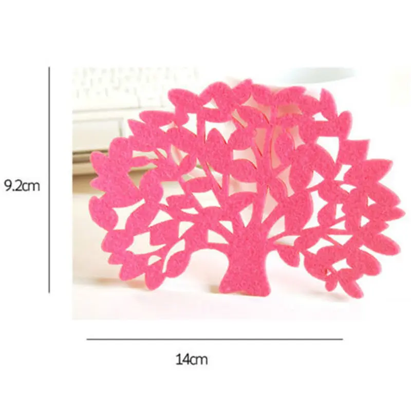 Дерево в форме 5 шт. красочные войлочные подстаканники коврик для чаши кружка стеклянная тарелка напиток аксессуары Горячая