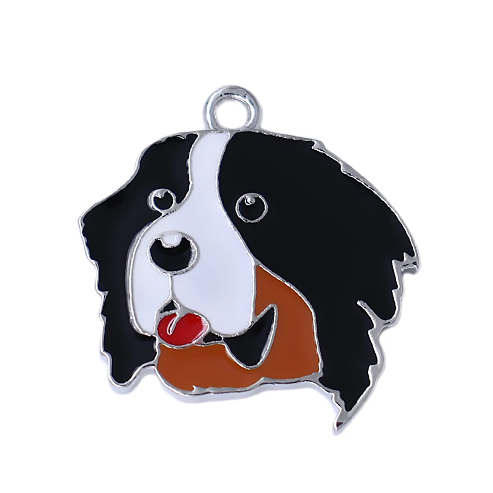 

Fashion Enamel Bernese Mountain Metal Pendant Berner sennenhond Pet Dog Charm Jewelry DIY customizable
