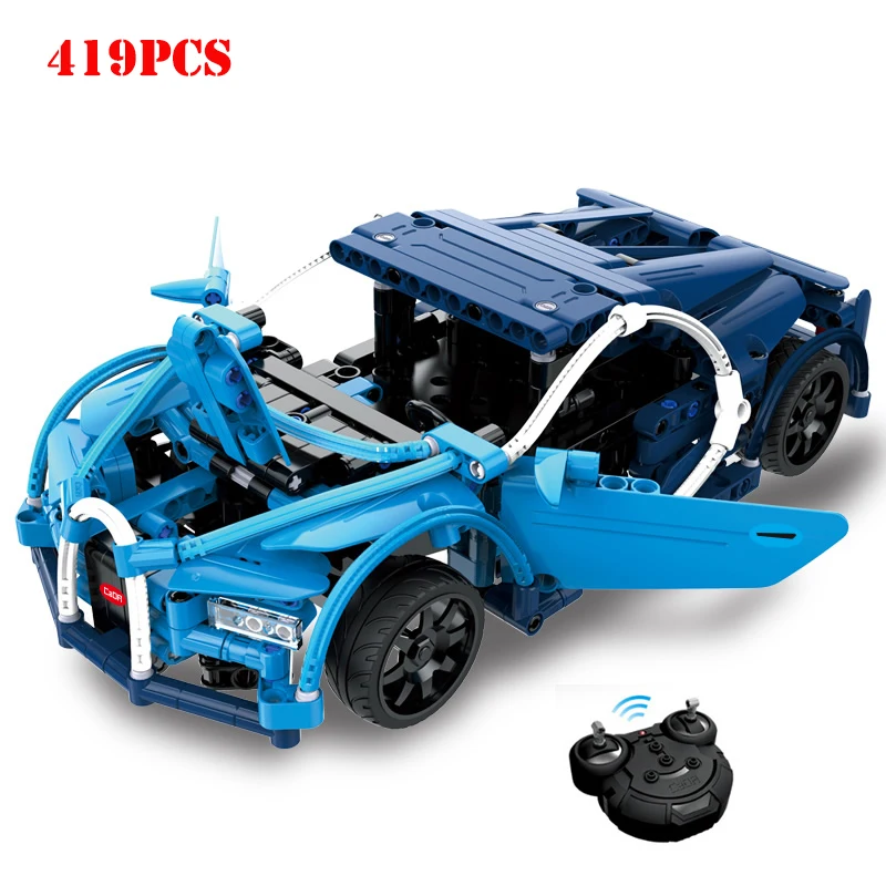 

Remote Control Super Blue Sports RC Car Technic Building Blocks Compatible Legoing Racing Super Cars Bricks Kid Educational Toys
