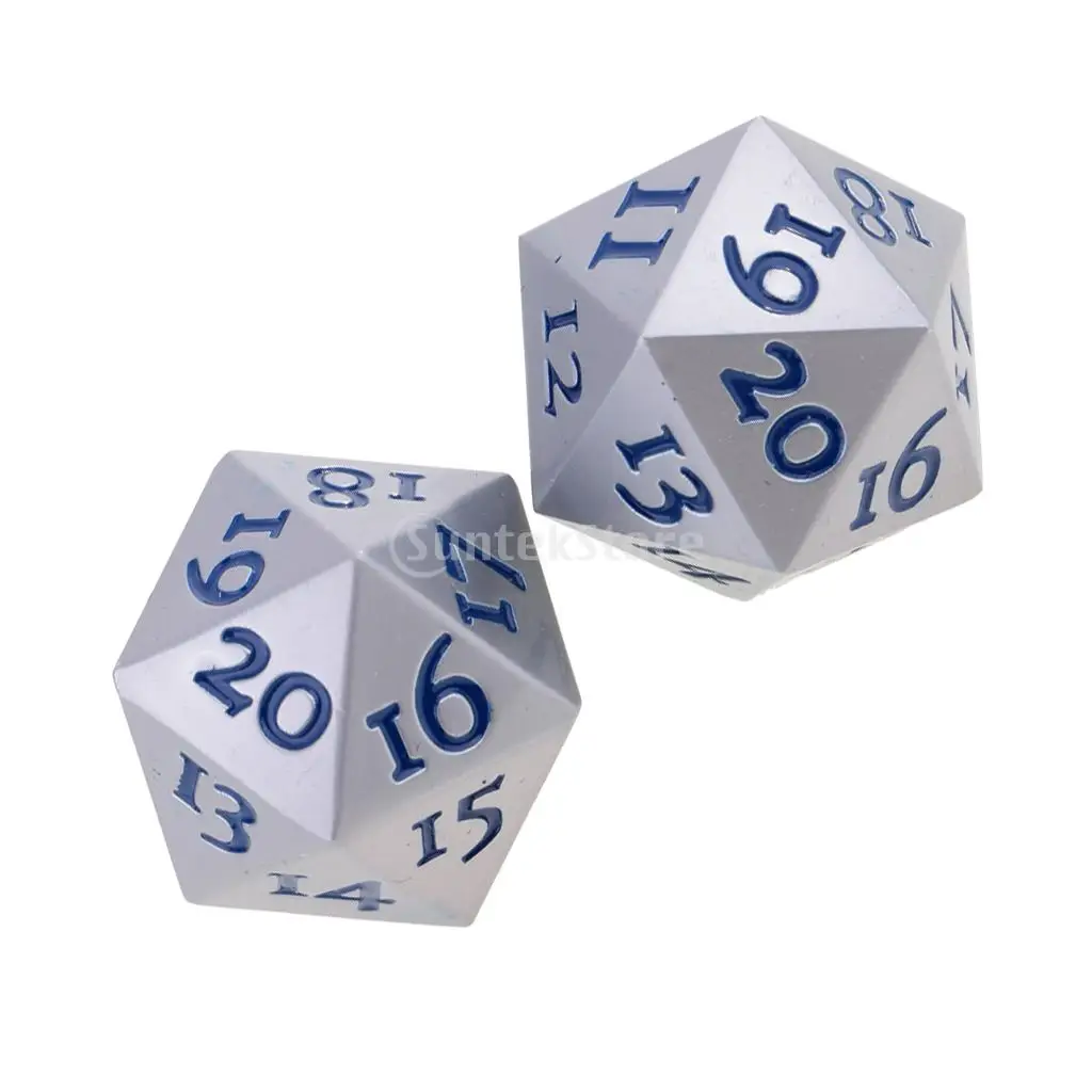 2 шт. непрозрачный сплав цинка 20 сторонний кубик D20 номер 1 для бара аксессуар