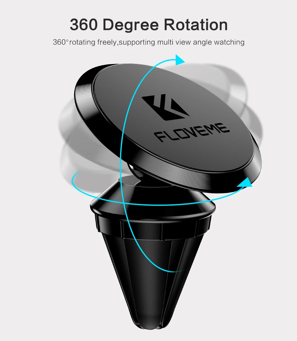 FLOVEME держатель для телефона универсальный магнитный автомобильный держатель телефона 360 Вращение кронштейн телефон подставка для iPhone samsung S9 Xiaomi вентиляционное отверстие магнитный держатель