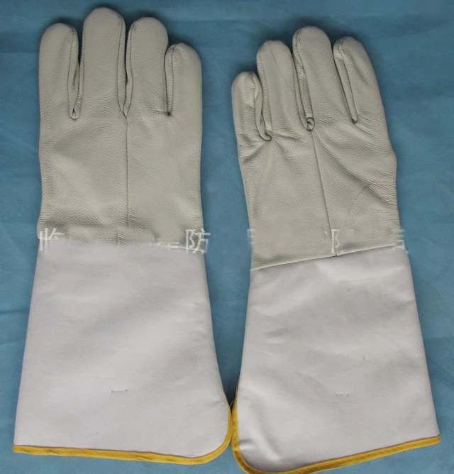 Кожаные сварочные перчатки CIG MIG TIG 37 см длинные предотвращают ожоги дышащая изоляционная одежда Нескользящая противоскользящая одежда сварочные перчатки