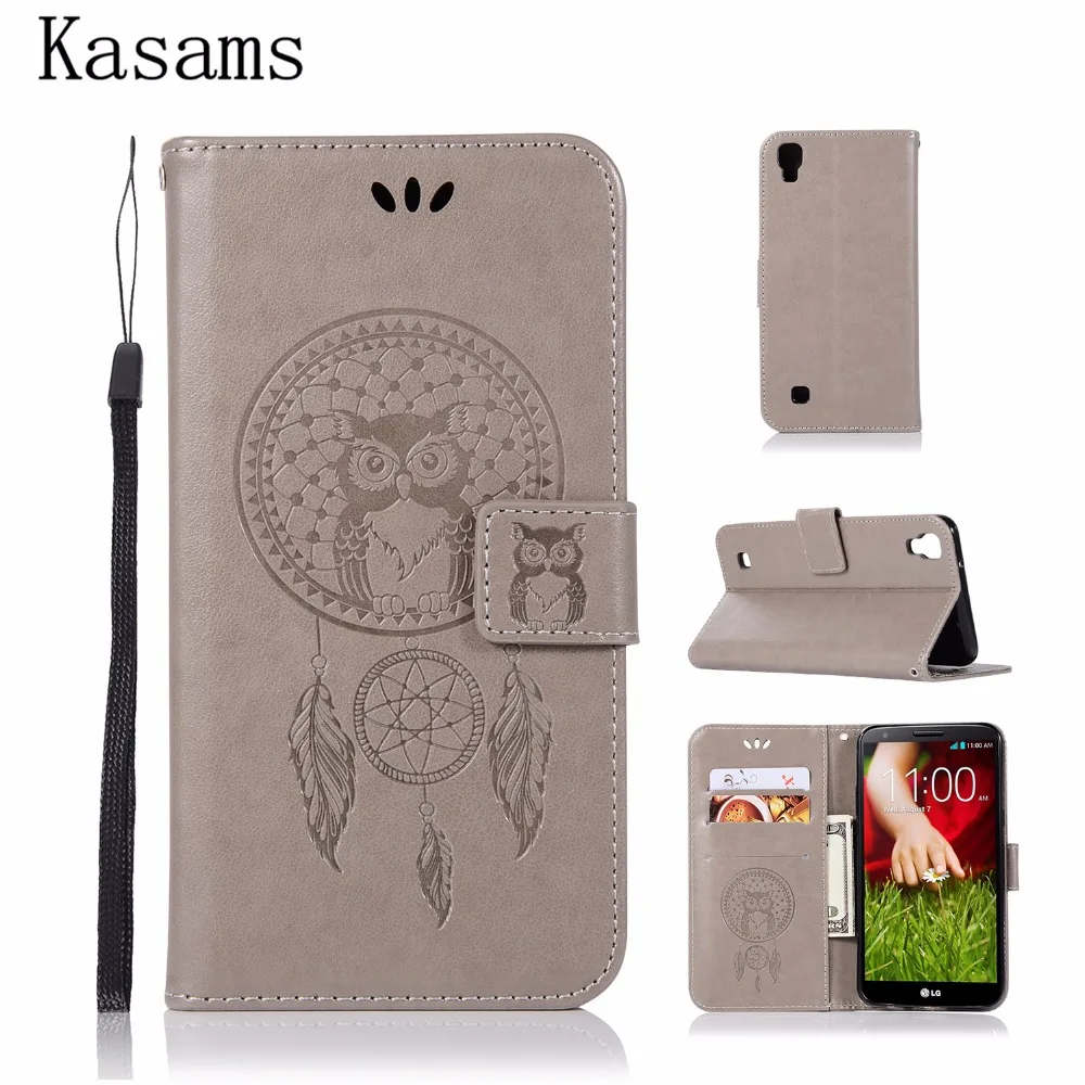 

Coque For LG XPower XStyle X Power Style Leather Case Flip Cover Magnetic Wallet Stand Pattern Owl wind chimes Phone Shell K200