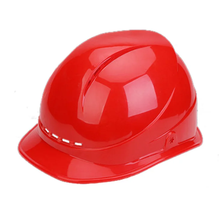 

ABS material helmet red high strength construction ventilation protective helmet