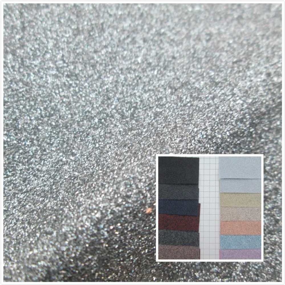 

pink glitter pieces style synthetic leather fabric PVC faux leather textile fabric 15 color for bag decorative leather fabric