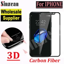 Sinzean 50 шт. углеродное волокно 3D полное покрытие закаленное стекло для iPhone 678 Plus/XS MAX/XR мягкий изогнутый край протектор экрана