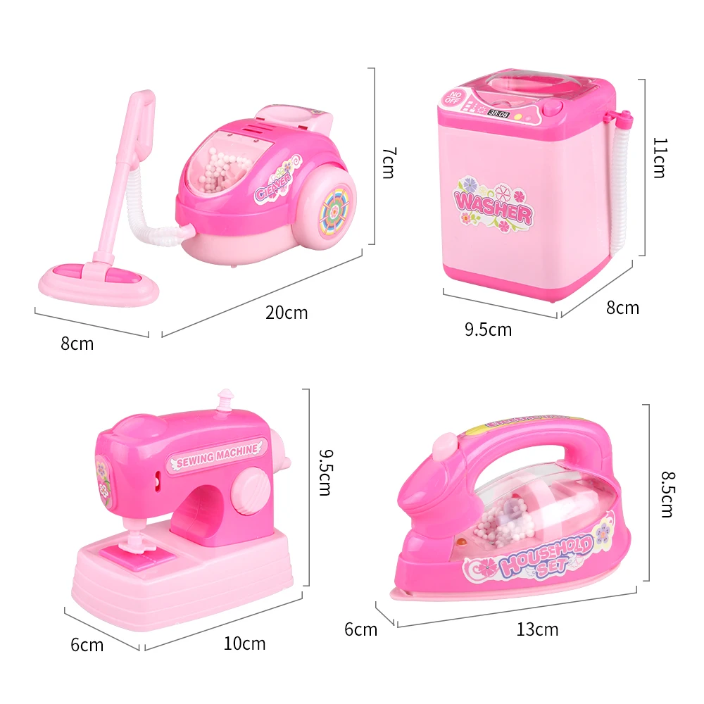Розовый мини-стиральная машина игрушечный макияж бытовая техника дети ролевые игры очиститель развивающие игрушки набор для детей игрушки для девочек