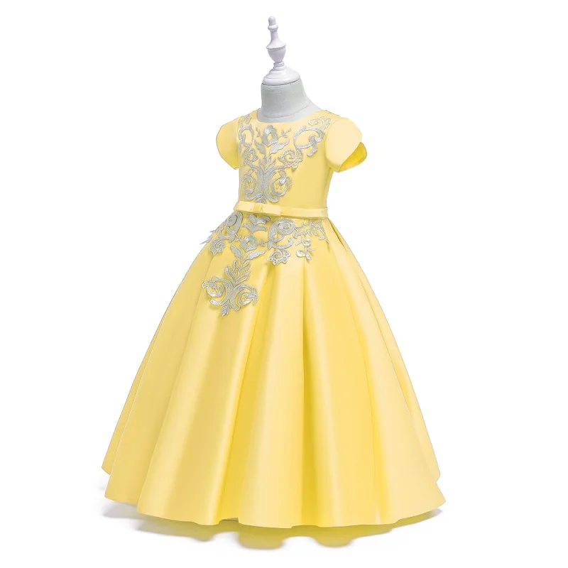 Длинное платье с цветочным узором для девочек; праздничное платье принцессы для девочек; детская официальная одежда для девочек; Свадебная вечерняя одежда для девочек; Детские платья - Цвет: as pictures