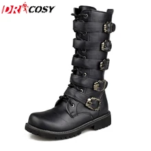 Neue Ankunft Hohe Qualität Persönlichkeit Männer Stiefel Mode Punk Stiefel Männlichen High-top Freizeitschuhe Marke Motorradstiefel Größe 37-44