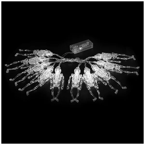 

1.65m Skeleton Fairy lights LED Hallowmas Decorative Halloween Decoration 10LED lighting Battery Operated Skull String Lights