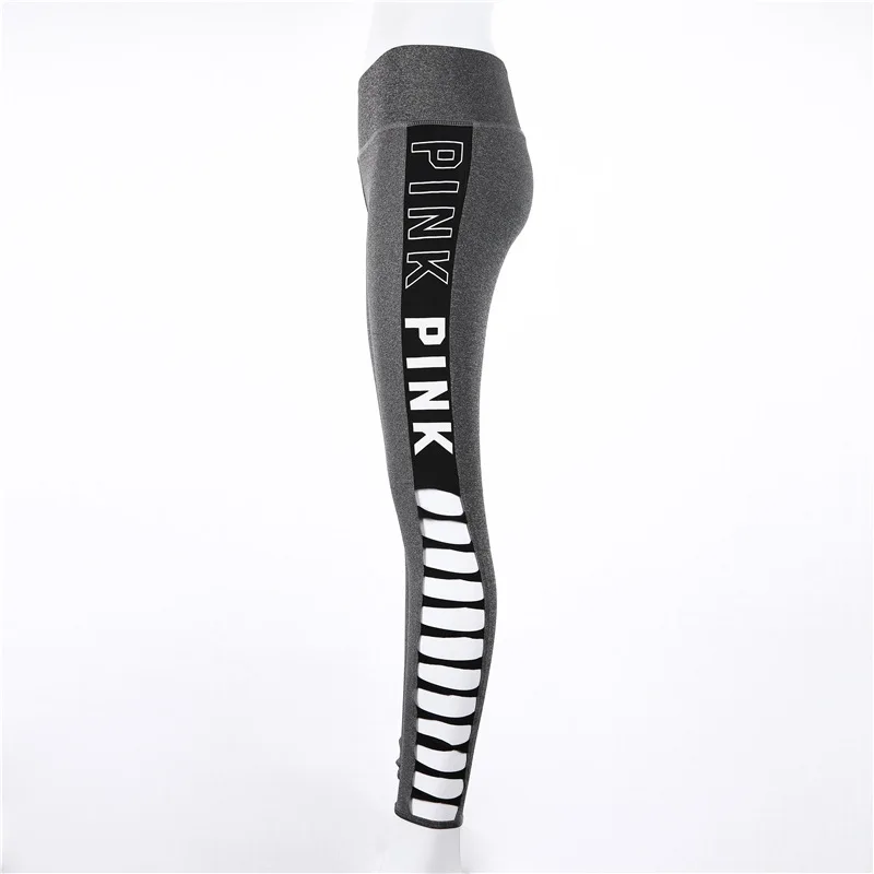 FCCEXIO New Summer Love Pink Letter Print Workout Leggings Women High Waist Slim PINK Slim Fitness Legging Sporting Leggings FCCEXIO New Summer Love Pink Letter Print Workout Leggings Women High Waist Slim PINK Slim Fitness Legging Sporting Leggings