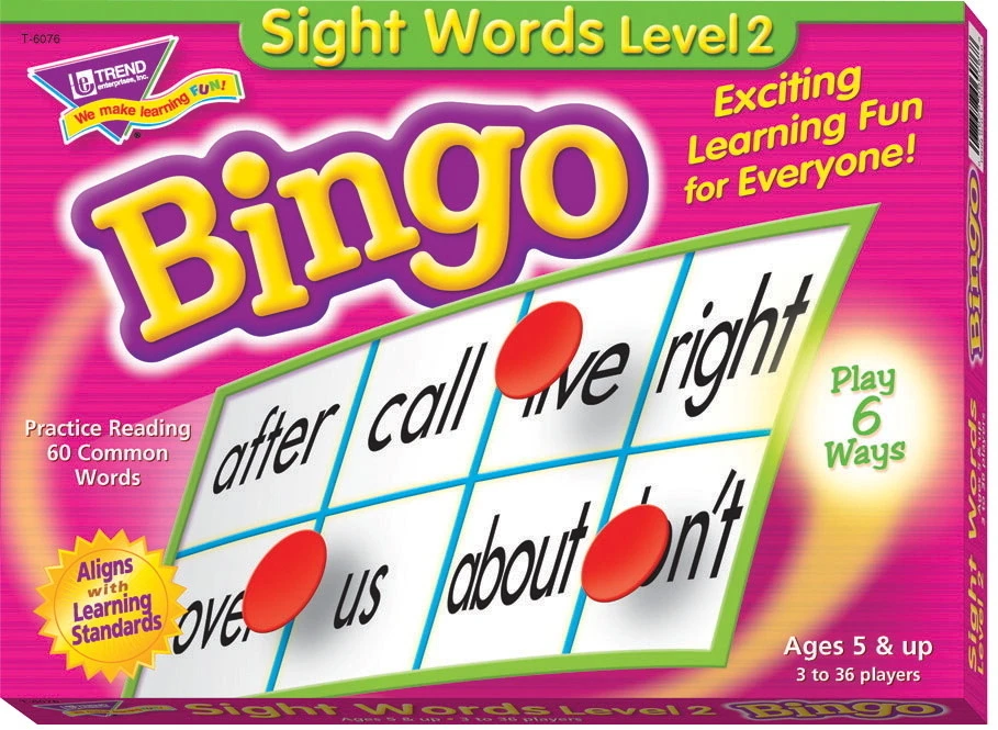 Trend Enterprises 1328157 Game Bingo Sight Words Level 2
