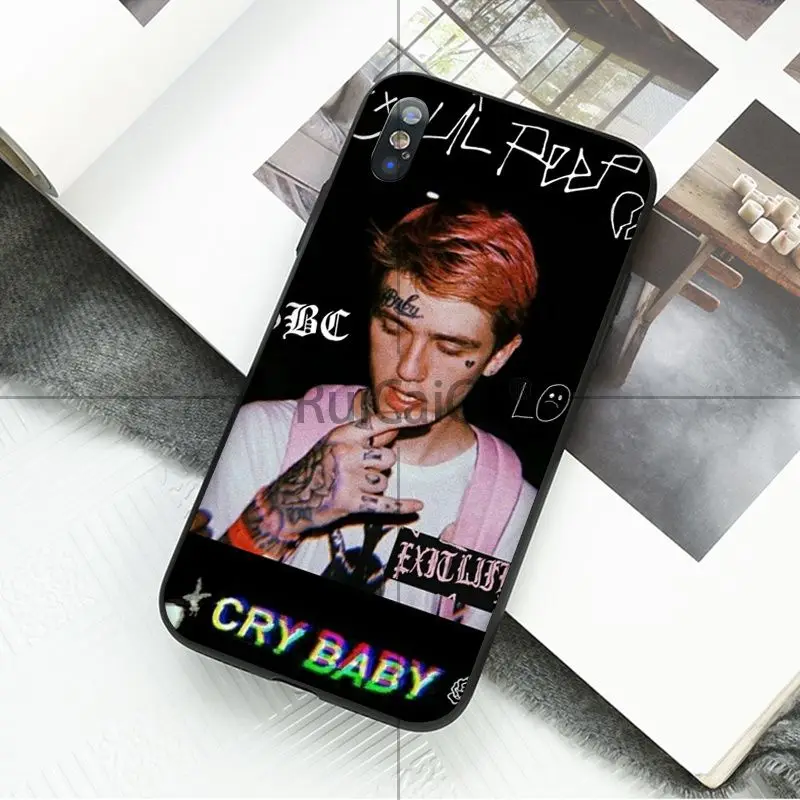 Ruicaica рэпер Lil Peep черный мягкий чехол для телефона iPhone 5 5Sx 6 7 7plus 8 8Plus X XS MAX