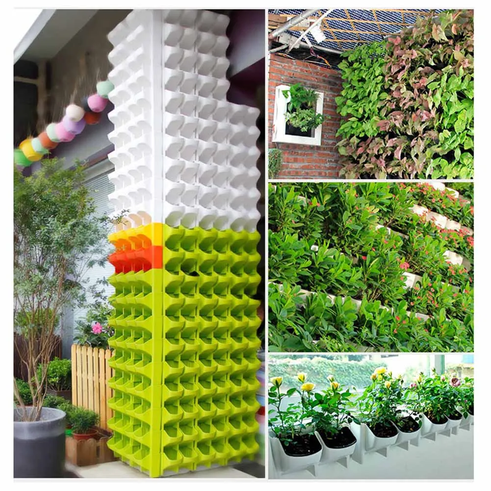 

Self Watering Flower Pot Stackable Vertical Planter Wall Hanging Durable For Garden Balcony LBShipping